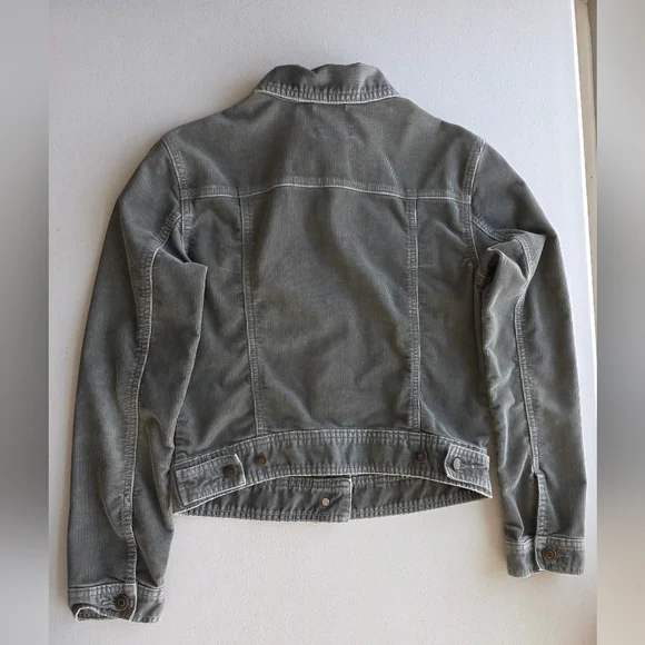 Gap 1969 Gray Corduroy Trucker Jacket XS Vintage Boho Utility Indie Gorpcore - Picture 5 of 8